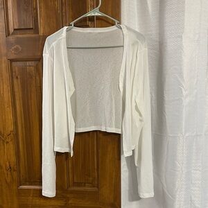 SHEIN White Sheer Open Front Cardigan